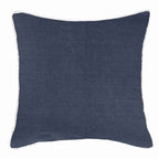 Piped Linen Navy Lounge Cushion 55 x 55 cm-abc