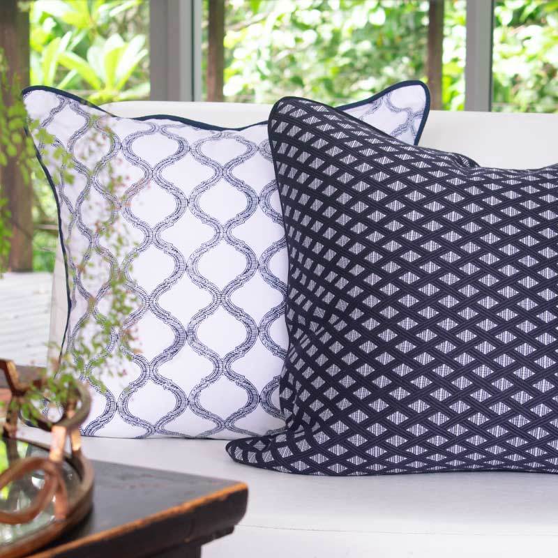 Weave Prism  Navy Lounge Cushion 55 x 55 cm-abc