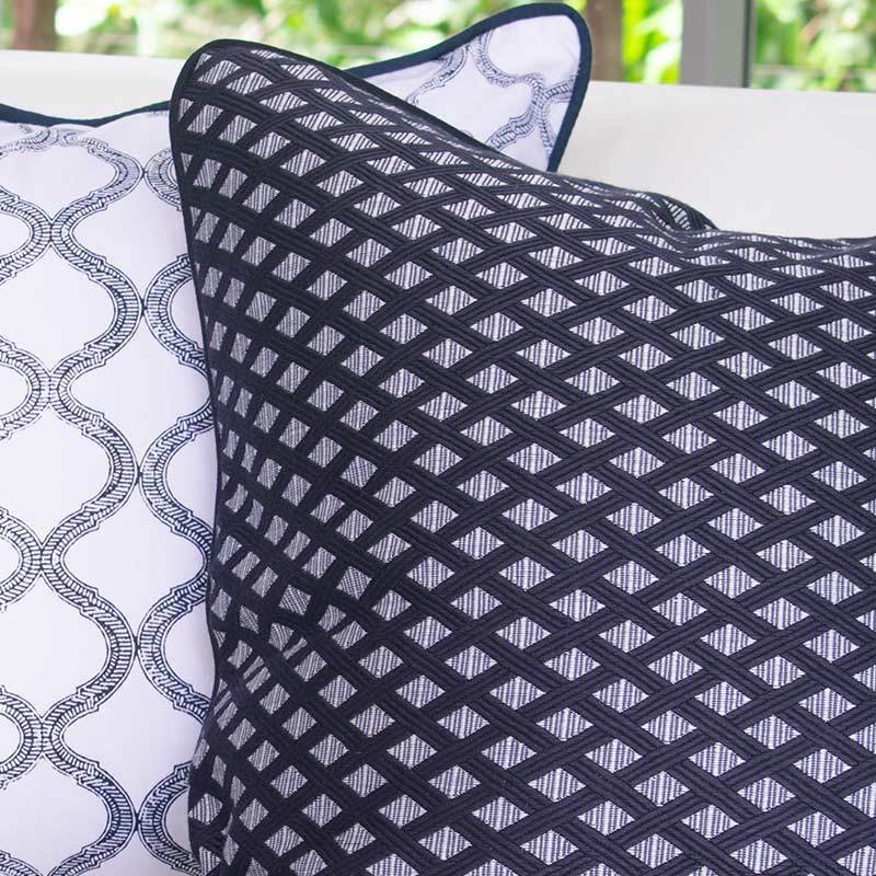 Weave Prism  Navy Lounge Cushion 55 x 55 cm-abc