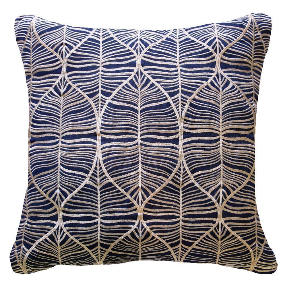 Rake Leaf Navy Lounge Cushion-abc
