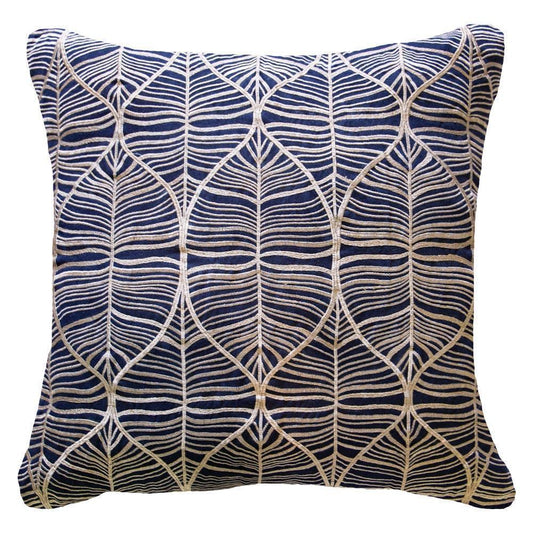 Rake Leaf Navy Lounge Cushion-abc