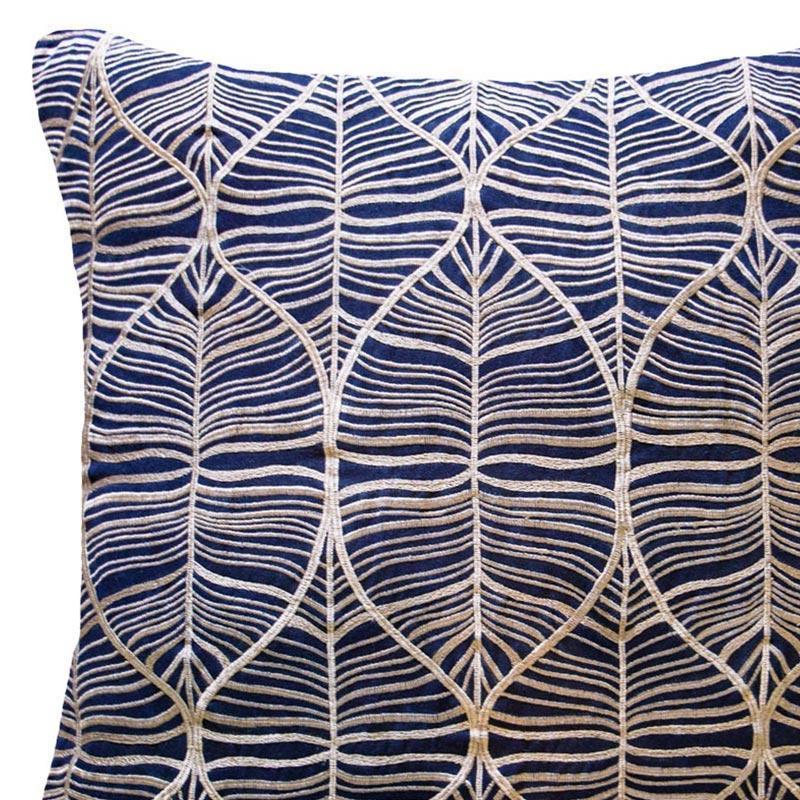 Rake Leaf Navy Lounge Cushion-abc
