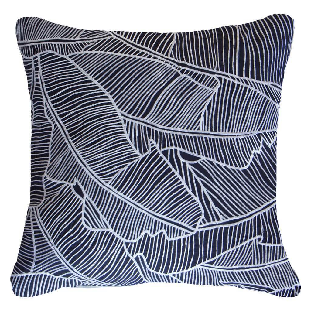 Rake Palm Navy Lounge Cushion 55 x 55 cm-abc