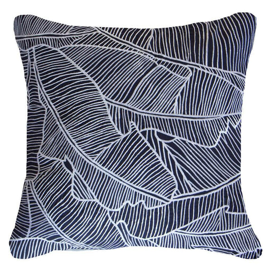 Rake Palm Navy Lounge Cushion 55 x 55 cm-abc