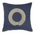 Shell Ring Natural on Navy Lounge Cushion 55 x 55 cm-abc