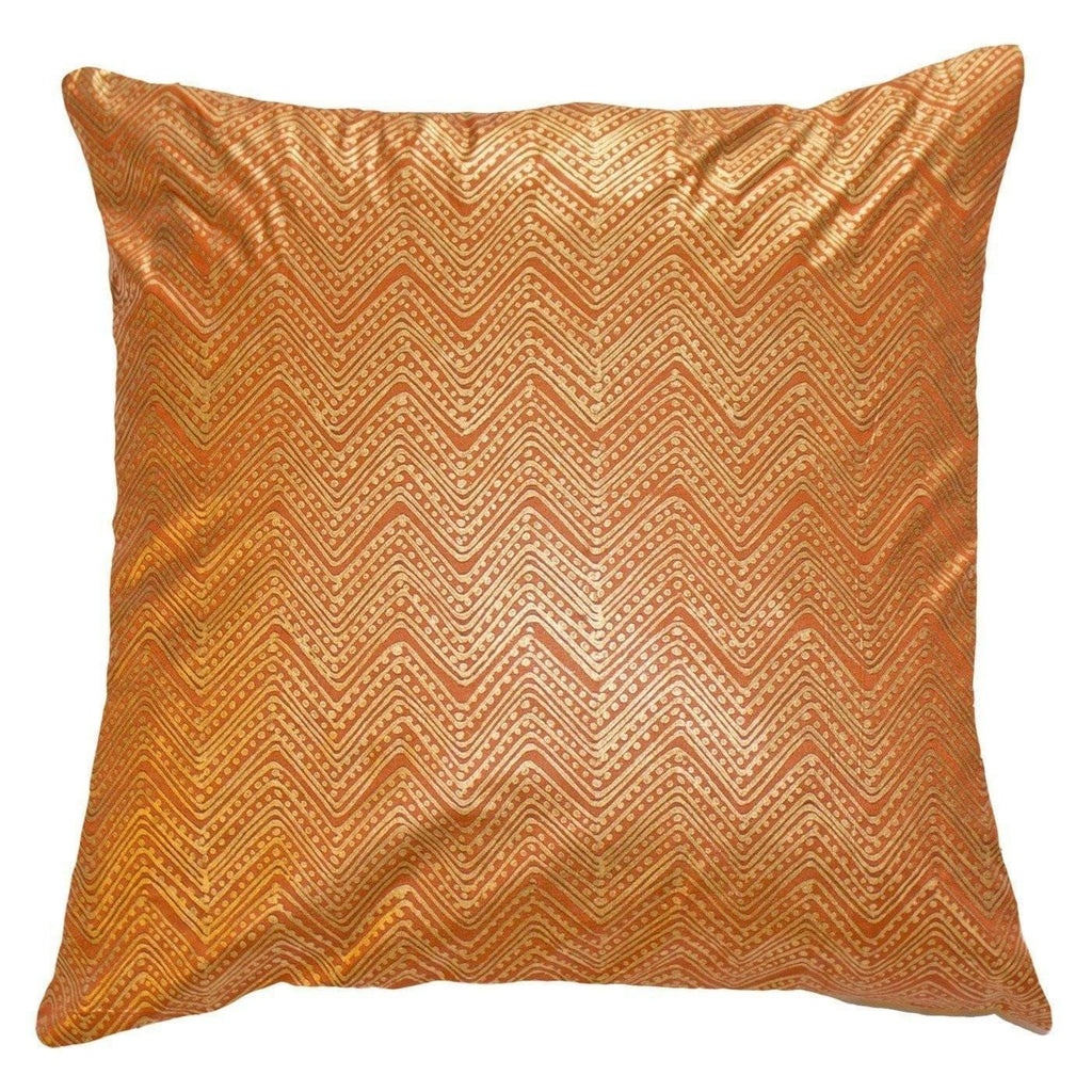 Dreamtime Zig Dot Block Orange Lounge Cushion 55 x 55 cm-abc