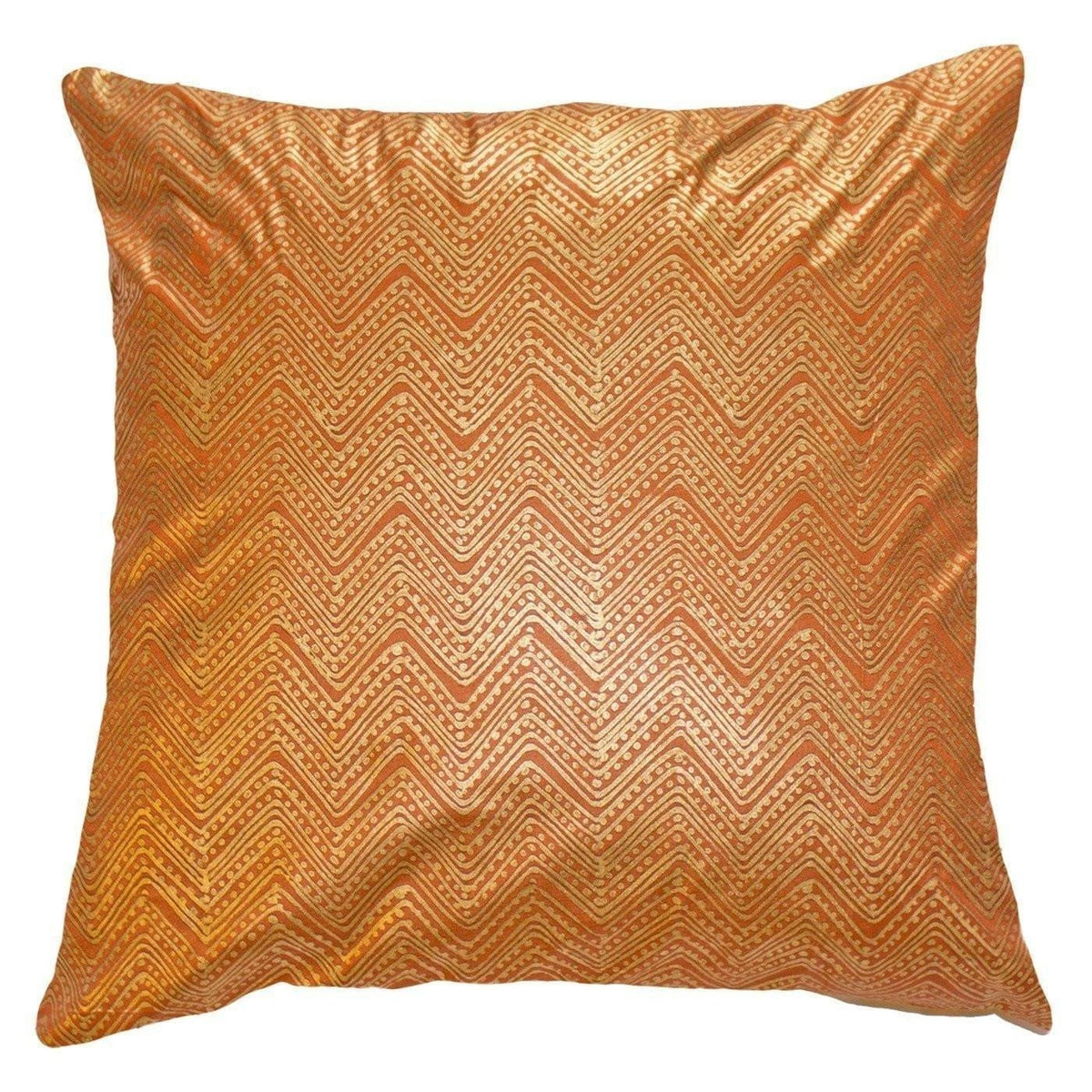 Dreamtime Zig Dot Block Orange Lounge Cushion 55 x 55 cm-abc