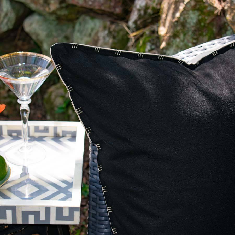 Outdoor Reverse Black Beige Lounge Cushion 55 x 55 cm-abc