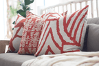 Earth File Print Rust Lounge Cushion 55x55cm-abc
