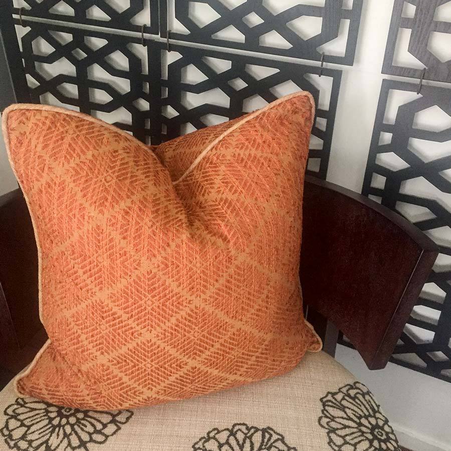 Weave Phulkari Rust Lounge Cushion 55 x 55 cm-abc
