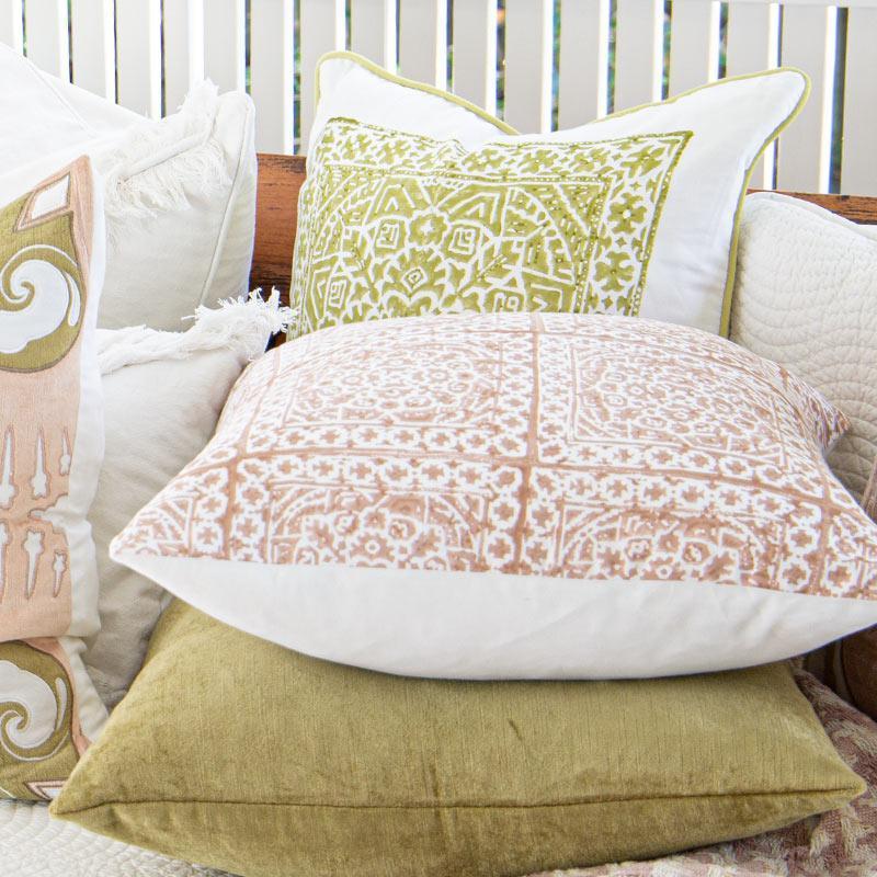Kilim Block Print Sage Lounge Cushion-abc
