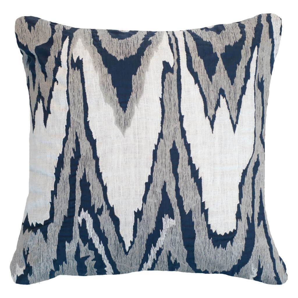 Ikat Navy Lounge Cushion 55x55cm-abc