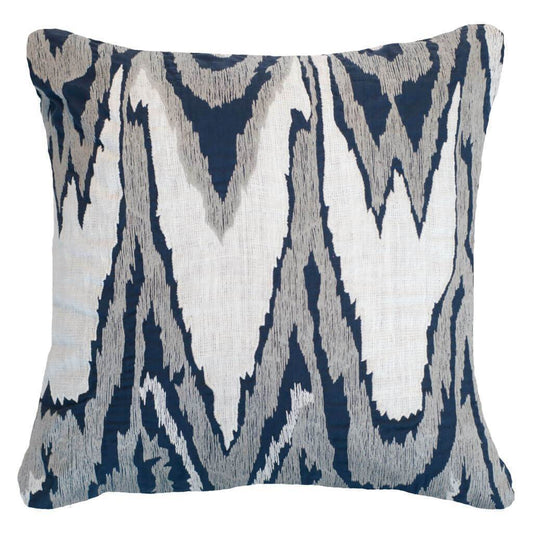Ikat Navy Lounge Cushion 55x55cm-abc