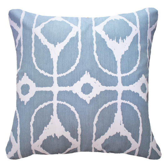 Outdoor Inner Ikat Diamond Cloud blue Lounge Cushion 55 x 55 cm-abc