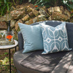Outdoor Inner Ikat Diamond Cloud blue Lounge Cushion 55 x 55 cm-abc