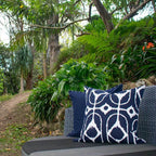 Outdoor Inner Ikat Diamond Navy Lounge Cushion 55 x 55 cm-abc