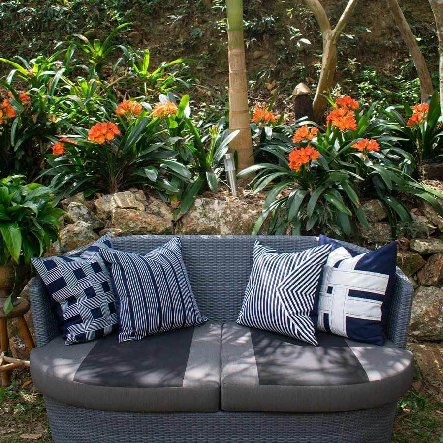 Outdoor Paramaze Navy Lounge Cushion 55 x 55 cm-abc