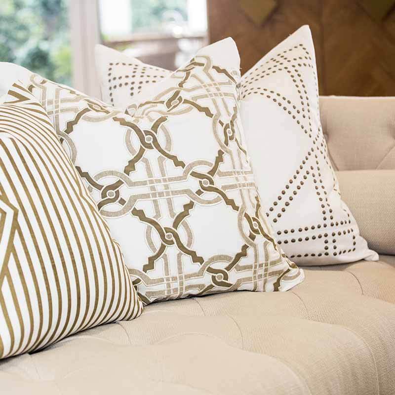 Dot Frame White Lounge Cushion 55x55cm-abc