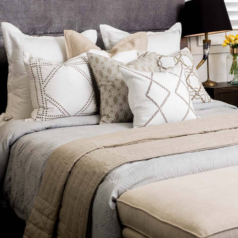 Dot Frame White Lounge Cushion 55x55cm-abc