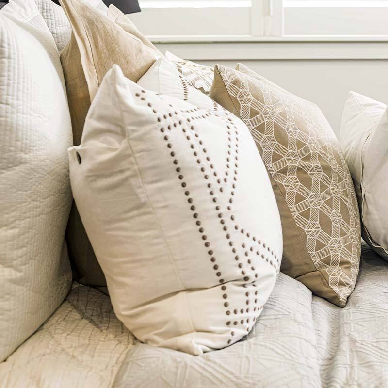 Dot Frame White Lounge Cushion 55x55cm-abc