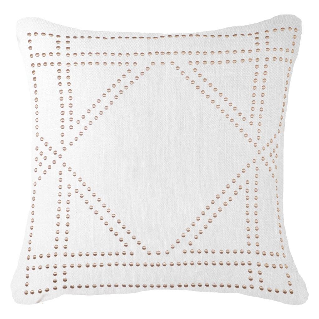 Dot Frame White Lounge Cushion 55x55cm-abc