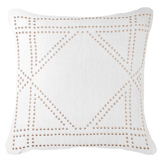 Dot Frame White Lounge Cushion 55x55cm-abc