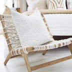 Dreamtime Aboriginal Dot Natural and White Lounge Cushion 55x55cm-abc