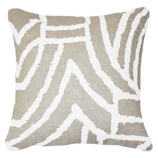 Earth File Print White Lounge Cushion 55x55cm-abc