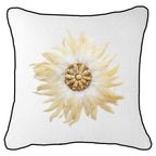 Feather Shell White Juju White Lounge Cushion 55 x 55 cm-abc