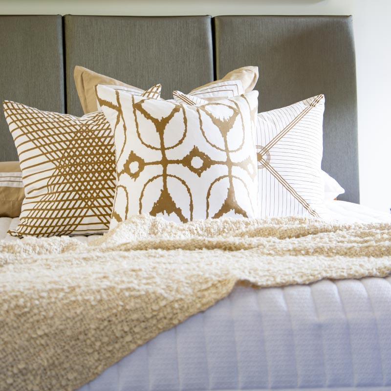 Inner Ikat Diamond White Lounge Cushion 55 x 55 cm-abc