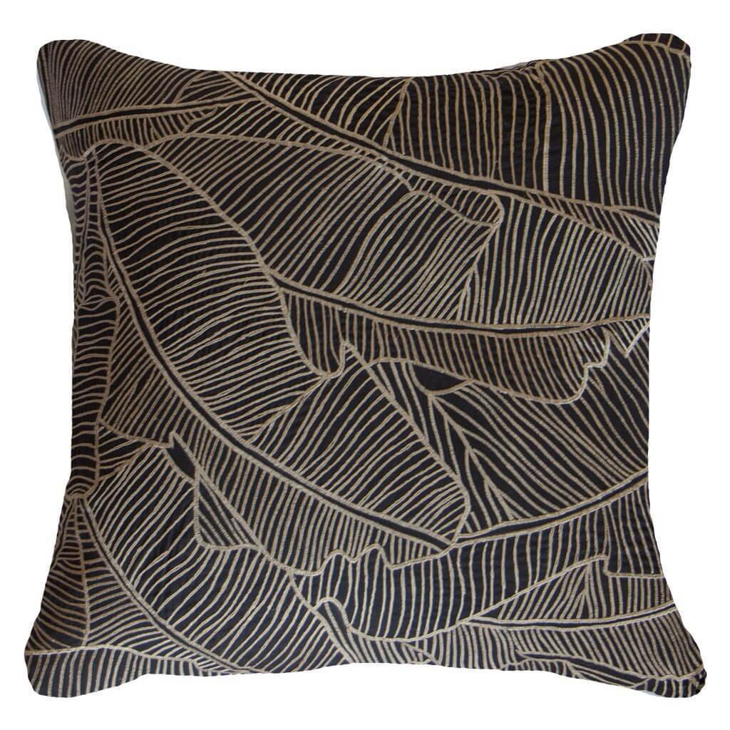 Rake Palm Black Lounge Cushion 55 x 55 cm-abc
