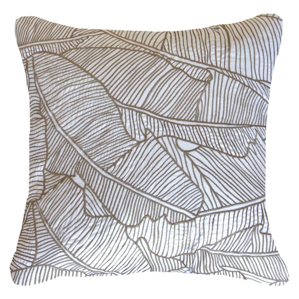 Rake Palm White Lounge Cushion 55 x 55 cm-abc