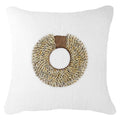 Shell Ring Coffee White Lounge Cushion 55 x 55 cm-abc