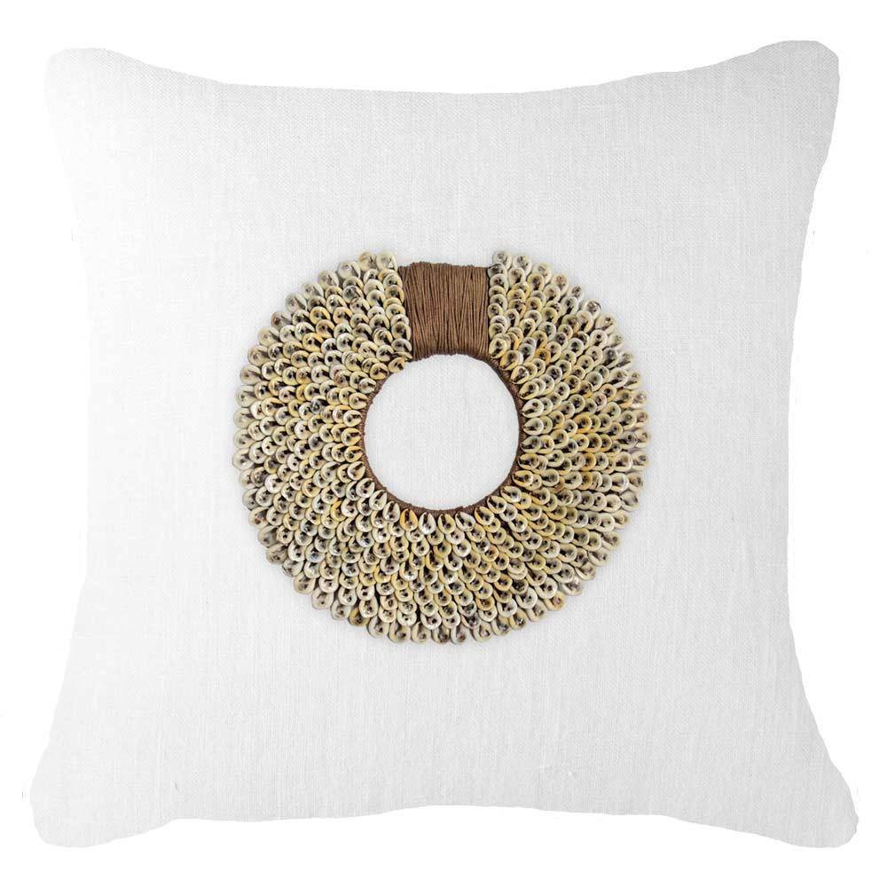 Shell Ring Coffee White Lounge Cushion 55 x 55 cm-abc