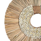 Shell Ring Coffee with Wood Sticks White Lounge Cushion 55 x 55 cm-abc