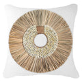 Shell Ring Coffee with Wood Sticks White Lounge Cushion 55 x 55 cm-abc