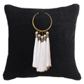 Tassel Amulet on Black Lounge Cushion 55 x 55 cm-abc