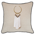 Tassel Amulet on Natural Lounge Cushion 55 x 55 cm-abc