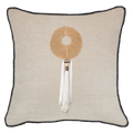 Tassel Disc Gold On Natural 55 x 55 cm-abc