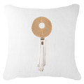 Tassel Disc Gold On White 55 x 55 cm-abc