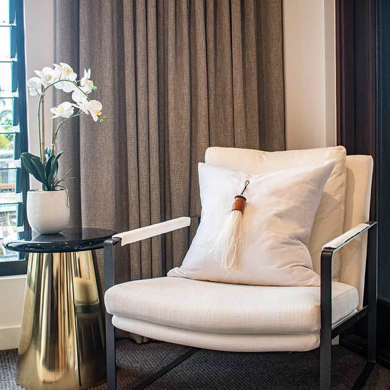 Tassel Feather White on White Linen Lounge Cushion 55 x 55cm-abc