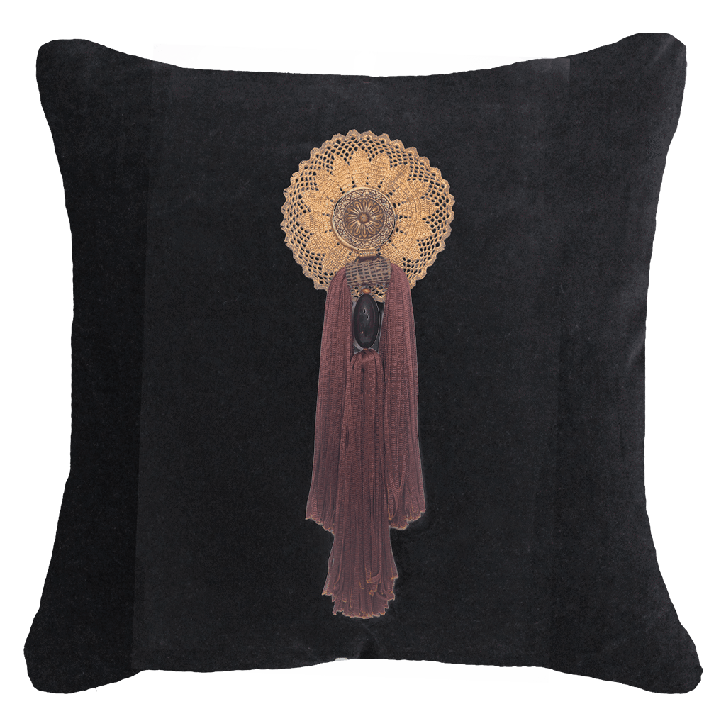 Tassel Italy Choc on Black Lounge Cushion 55 x 55cm-abc