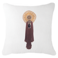 Tassel Italy Choc on White 55 x 55 cm-abc