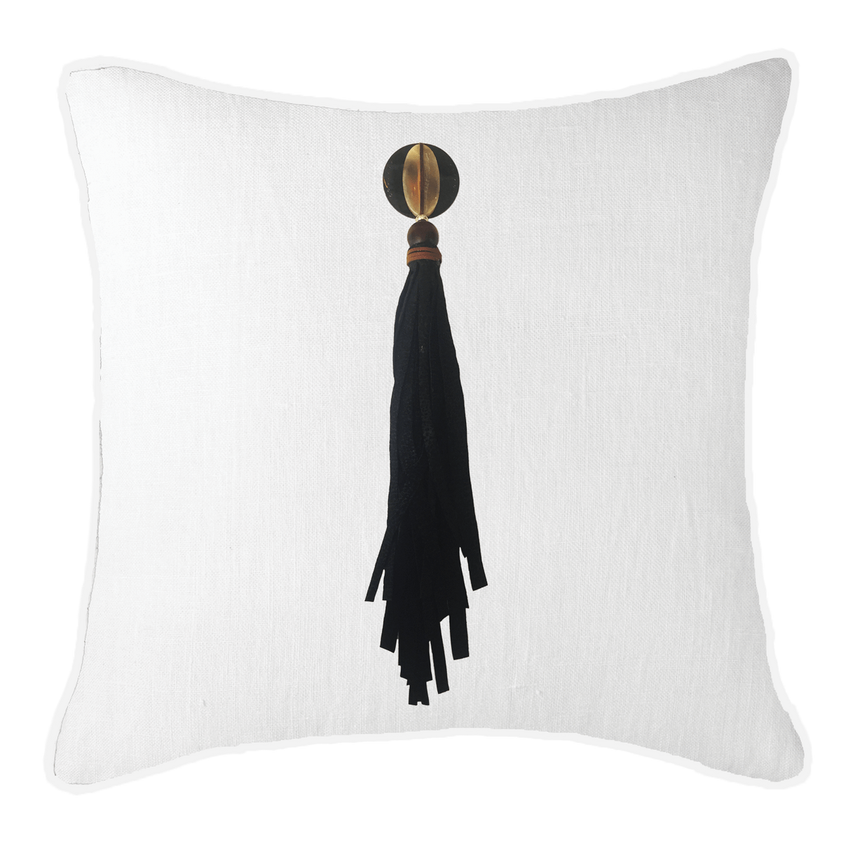 Tassel Mex on White Lounge Cushion 55 x 55 cm-abc