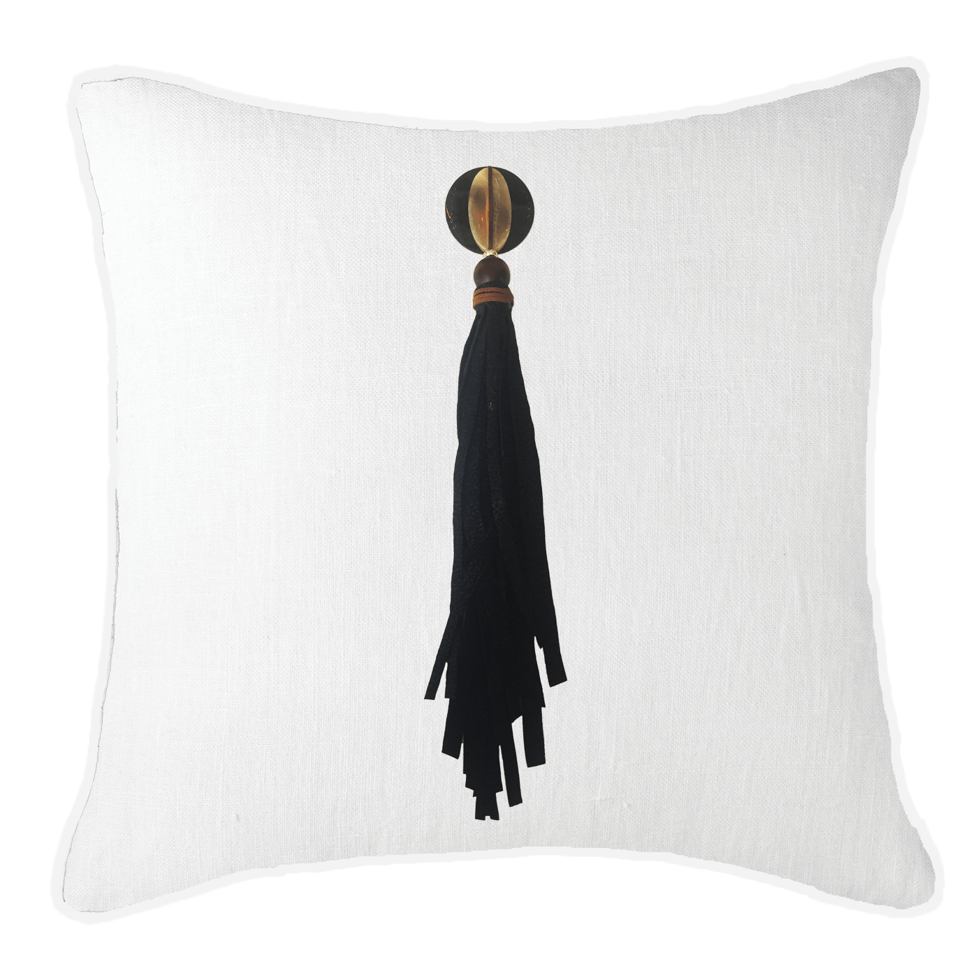 Tassel Mex on White Lounge Cushion 55 x 55 cm-abc