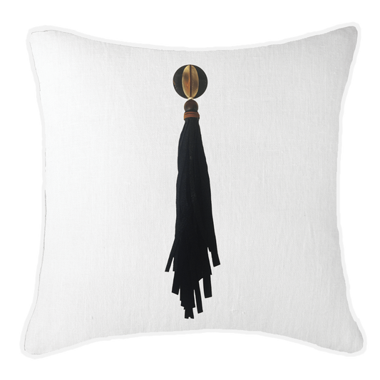 Tassel Mex on White Lounge Cushion 55 x 55 cm-abc