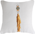 Tassel Tex on White Lounge Cushion 55 x 55 cm-abc