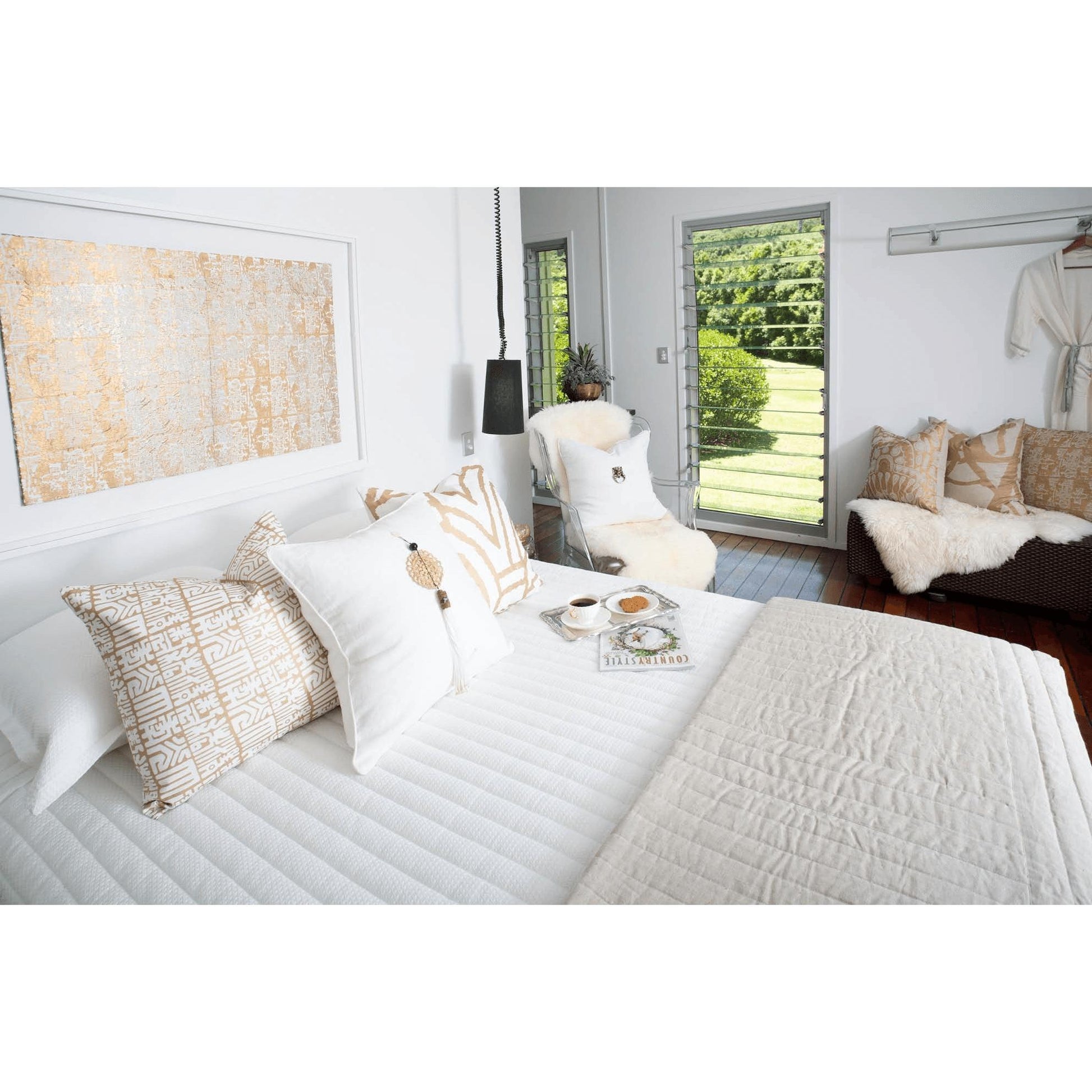 Tassel White Lounge 55 x 55 cm-abc