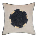 Place Mat Black on Natural Lounge Cushion 55 x 55 cm-abc