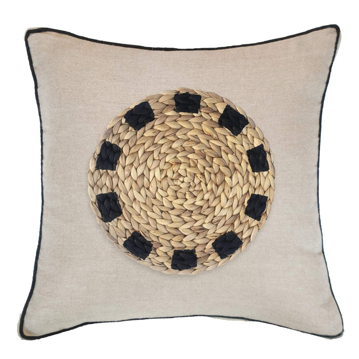 Place Mat Natural on Natural Lounge Cushion 55 x 55 cm-abc